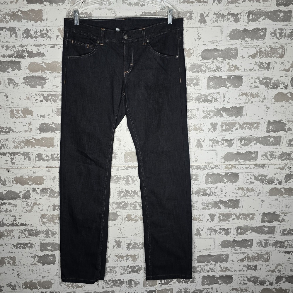 Athleta Frontier Jeans Womens 12 Dark Blue Wash Stretch Denim Straight Leg